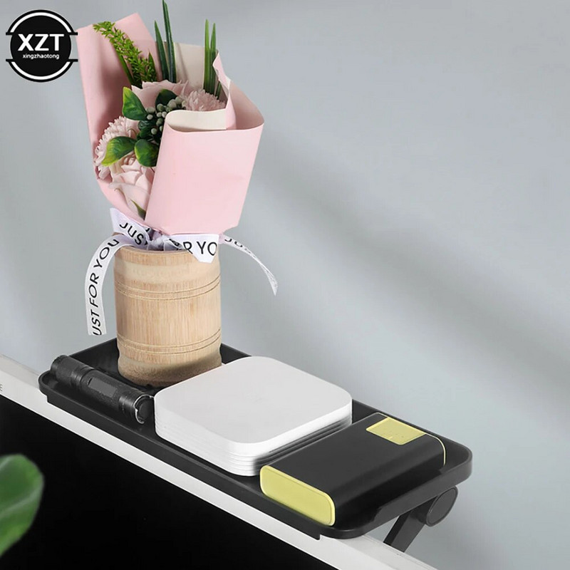 Ρυθμιζόμενη οθόνη τηλεόρασης επάνω ράφι Οθόνη υπολογιστή Επιτραπέζια οθόνη επάνω ράφι αποθήκευσης TV Media Box Router Rack Rack Home Organizer