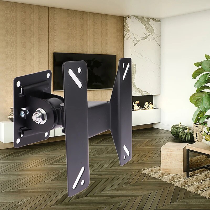 1 rinkinys 14–24 colių televizoriaus laikikliai LCD LED monitorius sieninis laikiklis Fiksuotas plokščiaekranis televizoriaus rėmo palaikymas 180 laipsnių pakreipimo kampas su varžtu