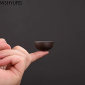 1 vnt. Yixing purpurinio molio arbata augintinio papuošalas Mini arbatos puodelis ant pirštų arbatos ceremonija Priedai Boutique Rankų darbo amatai