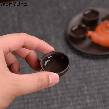 1 PCS Yixing Purple Clay Tea pet Ornament Мини чаша за чай с върха на пръста Чаена церемония Аксесоари Бутикови ръчно изработени занаяти
