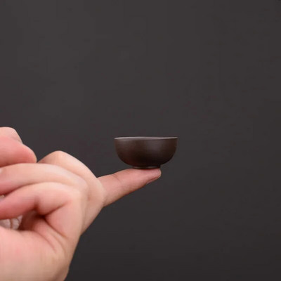 1 vnt. Yixing purpurinio molio arbata augintinio papuošalas Mini arbatos puodelis ant pirštų arbatos ceremonija Priedai Boutique Rankų darbo amatai