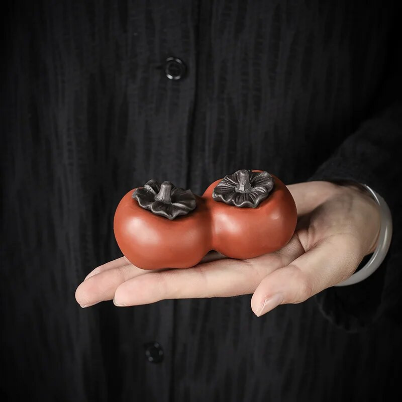 Kinų kūrybiškumas Violetinė molio arbata Naminis gyvūnėlis Sėkmės Persimonas Modelis Ornamentas Rankų darbo arbatos stalo dekoravimas Priedai Amatai