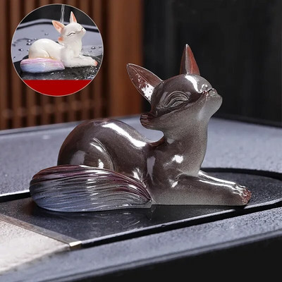 „Little Fox“ spalvas keičiantis arbatos gyvūno papuošalas „Creative Home Fox Tea Play“ Dekoratyvinis arbatos rinkinys arbatos ceremonijos priedai