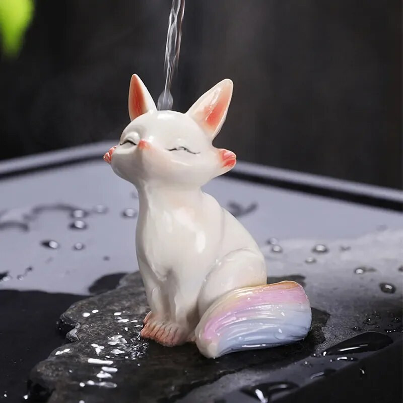 „Little Fox“ spalvas keičiantis arbatos gyvūno papuošalas „Creative Home Fox Tea Play“ Dekoratyvinis arbatos rinkinys arbatos ceremonijos priedai