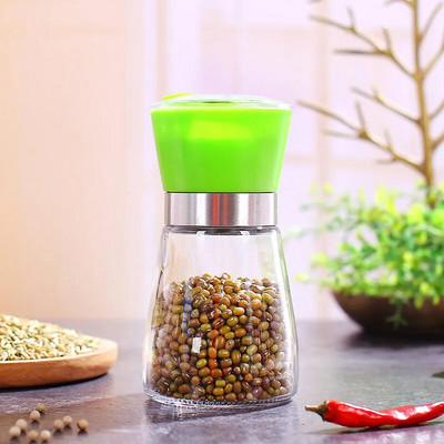 Naujo stiliaus juodųjų pipirų malūnėlis rankinis malimo butelis Universalus prieskonių butelis stiklo keramikos šerdies pipirų malūnėlis