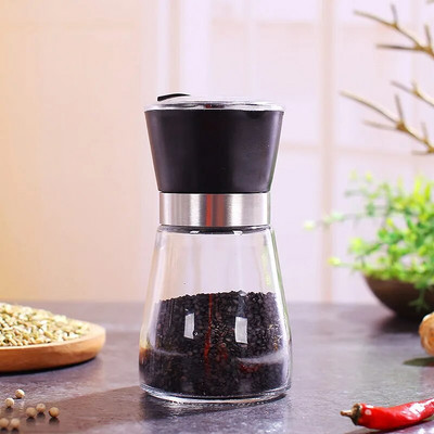 Naujo stiliaus juodųjų pipirų malūnėlis rankinis malimo butelis Universalus prieskonių butelis stiklo keramikos šerdies pipirų malūnėlis