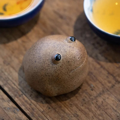 5 cm Lucky Frog Tea Pet Zen arbatos rinkinys Stambios keramikos porcelianas Rankų darbo kinų gyvūnas mielas modernaus stiliaus namų dekoras