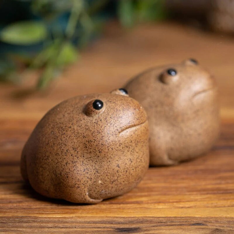 5 cm Lucky Frog Tea Pet Zen arbatos rinkinys Stambios keramikos porcelianas Rankų darbo kinų gyvūnas mielas modernaus stiliaus namų dekoras