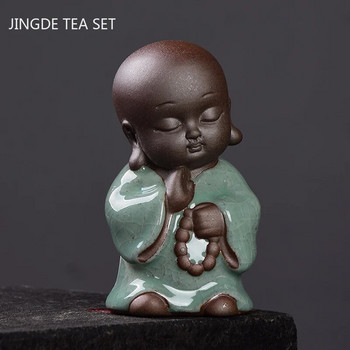 Δημιουργικότητα Μωβ Πηλός Τσάι Στολίδια για κατοικίδια Μικρό άγαλμα μοναχού Χειροποίητο αγαλματίδιο τσαγιού Boutique Σετ τσαγιού Διακόσμηση Αξεσουάρ Χειροτεχνίες