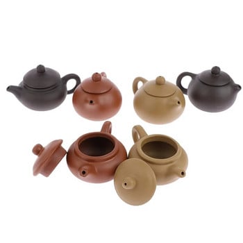 1PCS лилав глинен чайник за пръсти Tea Pet Малък джобен сервиз за чай Орнаменти аксесоари за чай Бутикова декорация на маса за чай
