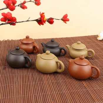 1PCS лилав глинен чайник за пръсти Tea Pet Малък джобен сервиз за чай Орнаменти аксесоари за чай Бутикова декорация на маса за чай