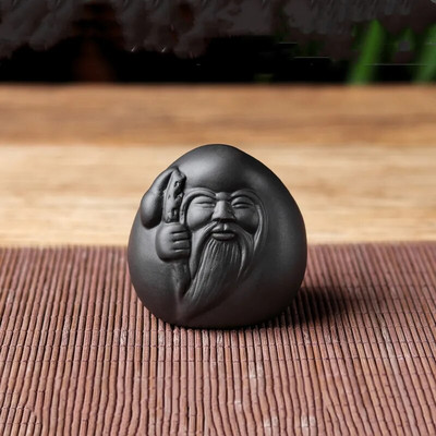 1 vnt. rankų darbo purpurinės molinės arbatos papuošalai naminiams gyvūnėliams Laimingo Budos statulėlė Boutique Arbatos dekoravimo priedai Staliniai amatai