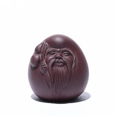 1 vnt. rankų darbo purpurinės molinės arbatos papuošalai naminiams gyvūnėliams Laimingo Budos statulėlė Boutique Arbatos dekoravimo priedai Staliniai amatai