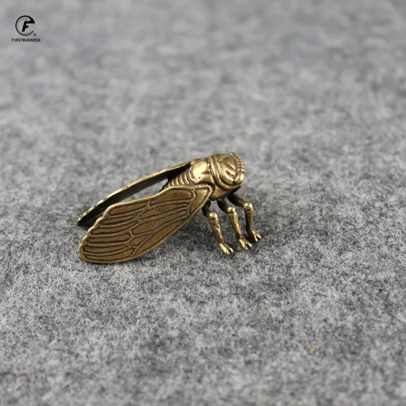 Antikvarinės varinės cikados figūrėlės Namų dekoro aksesuarai Vintažinis žalvaris Gyvūno statula Maži papuošalai Biuro stalo papuošalai Amatai