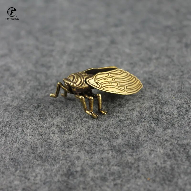 Antikvarinės varinės cikados figūrėlės Namų dekoro aksesuarai Vintažinis žalvaris Gyvūno statula Maži papuošalai Biuro stalo papuošalai Amatai