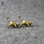 Senovinis žalvarinis žiurkė gyvatė tigras drakonas triušis pelė Ornamentas varinis gyvūnas miniatiūrinis figūrėlė Namų dekoras Amatai darbalaukio apdaila