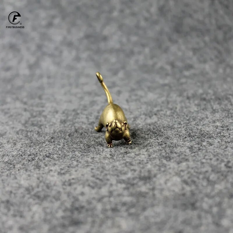 Senovinis žalvarinis žiurkė gyvatė tigras drakonas triušis pelė Ornamentas varinis gyvūnas miniatiūrinis figūrėlė Namų dekoras Amatai darbalaukio apdaila