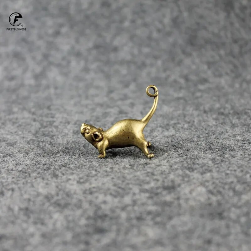 Senovinis žalvarinis žiurkė gyvatė tigras drakonas triušis pelė Ornamentas varinis gyvūnas miniatiūrinis figūrėlė Namų dekoras Amatai darbalaukio apdaila