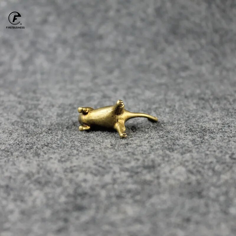Senovinis žalvarinis žiurkė gyvatė tigras drakonas triušis pelė Ornamentas varinis gyvūnas miniatiūrinis figūrėlė Namų dekoras Amatai darbalaukio apdaila