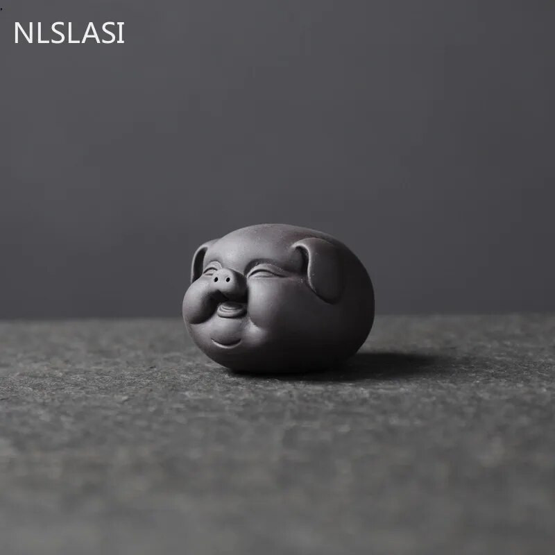 1 vnt Purpurinis molis Mielas kiaulės figūrėlės ornamentas Maži arbatos augintiniai Boutique Arbatos stalo dekoravimo priedai Rankų darbo arbatos rinkinys Amatai