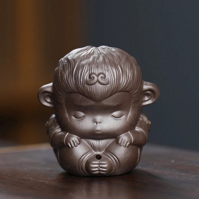 1 vnt Purpurinio molio Miela beždžionės figūrėlės puošmena Maži arbatos augintiniai Boutique Arbatos stalo dekoravimas arbatos rinkinys Amatai