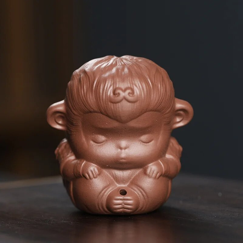 1 vnt Purpurinio molio Miela beždžionės figūrėlės puošmena Maži arbatos augintiniai Boutique Arbatos stalo dekoravimas arbatos rinkinys Amatai