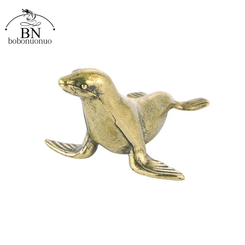 Jūros gyvūnų ruonių figūrėlės Miniatiūros Retro žalvario biuro staliniai amatai Ornamentai Dovanos Namų puošmenos Svetainės aksesuarai