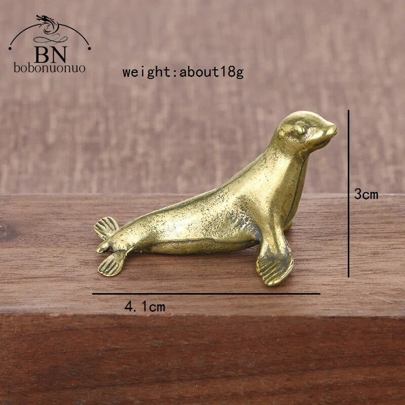 Jūros gyvūnų ruonių figūrėlės Miniatiūros Retro žalvario biuro staliniai amatai Ornamentai Dovanos Namų puošmenos Svetainės aksesuarai