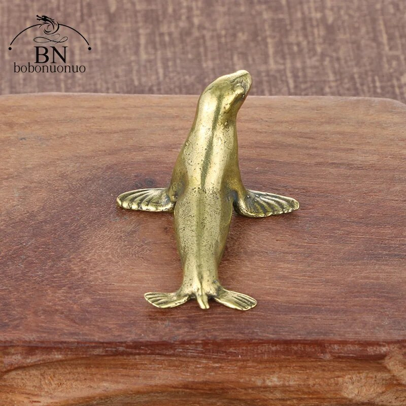 Jūros gyvūnų ruonių figūrėlės Miniatiūros Retro žalvario biuro staliniai amatai Ornamentai Dovanos Namų puošmenos Svetainės aksesuarai