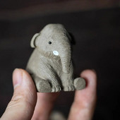 Violetinės molinės arbatos gyvūnėlis Rankų darbo purpurinės molinės dramblio arbatos augintinio figūrėlė, skirta Kung Fu arbatai namų biuro stalo dekoravimui