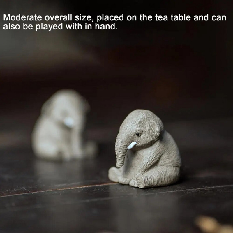 Violetinės molinės arbatos gyvūnėlis Rankų darbo purpurinės molinės dramblio arbatos augintinio figūrėlė, skirta Kung Fu arbatai namų biuro stalo dekoravimui