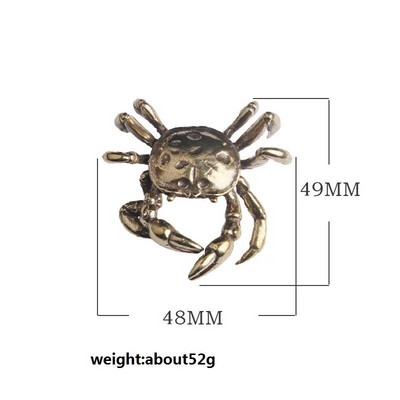 Čvrsti mjedeni rakovi Mali kipovi Ukrasi Ručno izrađene antikne minijaturne figurice životinja Bakreni ukrasi za uredski stol Uređenje doma