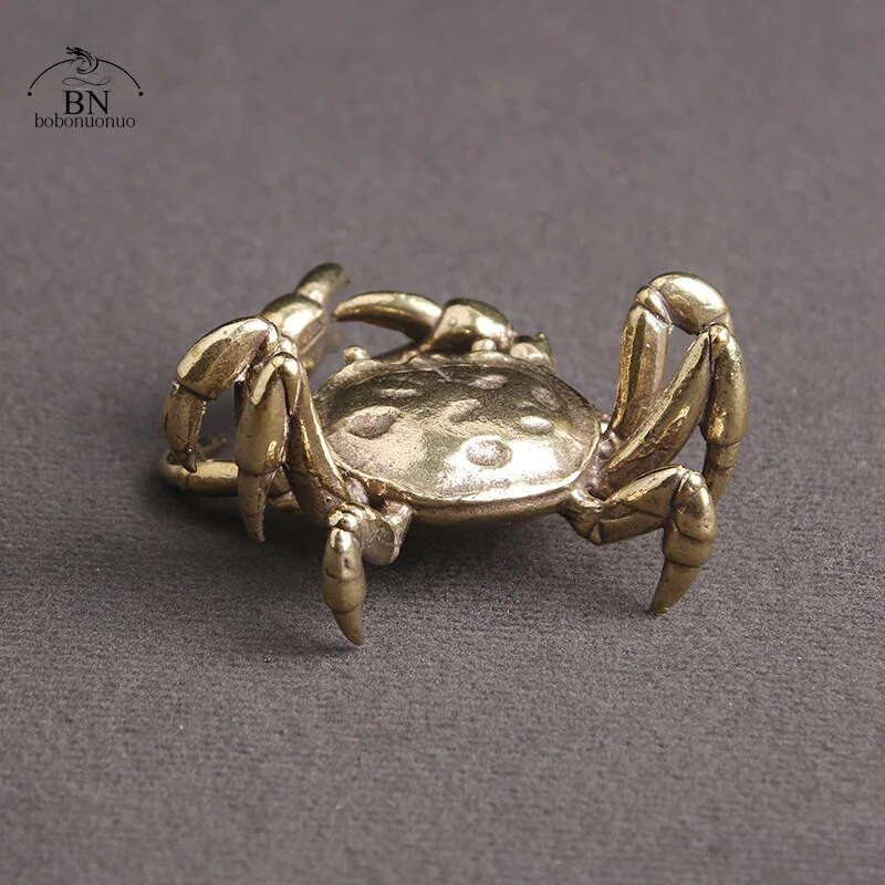 Čvrsti mjedeni rakovi Mali kipovi Ukrasi Ručno izrađene antikne minijaturne figurice životinja Bakreni ukrasi za uredski stol Uređenje doma