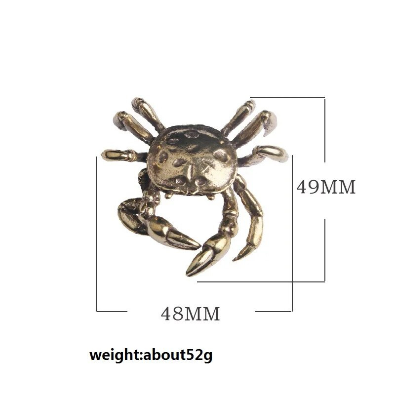 Čvrsti mjedeni rakovi Mali kipovi Ukrasi Ručno izrađene antikne minijaturne figurice životinja Bakreni ukrasi za uredski stol Uređenje doma