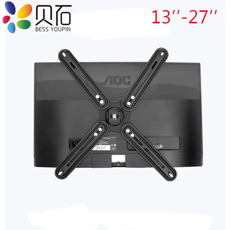 BEISHI ne VESA adapterių rinkinys, skirtas montuoti televizoriaus ir kompiuterio monitorių ekranus 13"–27" be galinių tvirtinimo angų Krovimo svoris 10 kg