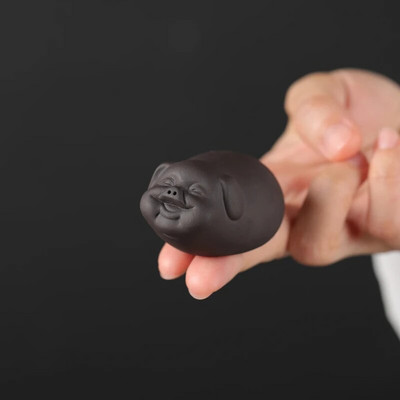 1 vnt yixing purpurinis molis mažas arbatos augintinis Miela kiaulė figūrėlė Ornamentas Boutique Arbatos stalo priedai Amatų namų arbatos dekoravimas