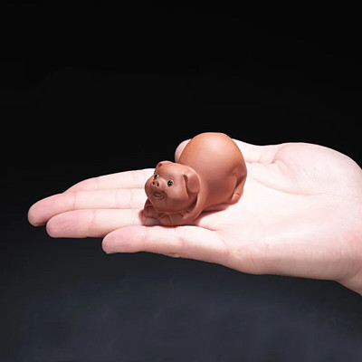 1 vnt yixing purpurinis molis mažas arbatos augintinis Miela kiaulė figūrėlė Ornamentas Boutique Arbatos stalo priedai Amatų namų arbatos dekoravimas