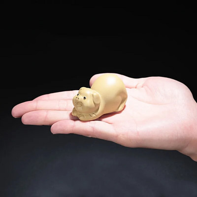 1 vnt yixing purpurinis molis mažas arbatos augintinis Miela kiaulė figūrėlė Ornamentas Boutique Arbatos stalo priedai Amatų namų arbatos dekoravimas