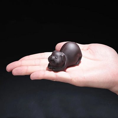 1 vnt yixing purpurinis molis mažas arbatos augintinis Miela kiaulė figūrėlė Ornamentas Boutique Arbatos stalo priedai Amatų namų arbatos dekoravimas