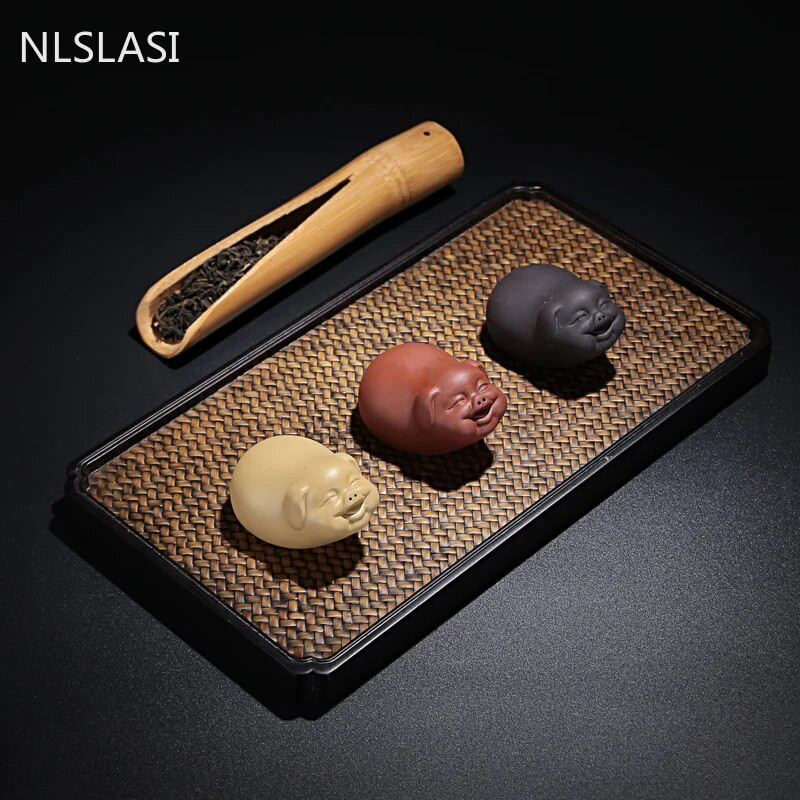 1 vnt yixing purpurinis molis mažas arbatos augintinis Miela kiaulė figūrėlė Ornamentas Boutique Arbatos stalo priedai Amatų namų arbatos dekoravimas