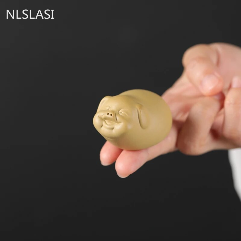 1 vnt yixing purpurinis molis mažas arbatos augintinis Miela kiaulė figūrėlė Ornamentas Boutique Arbatos stalo priedai Amatų namų arbatos dekoravimas