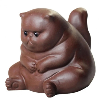 Touch Figure Puikus apdirbimas Keraminės arbatos naminių gyvūnėlių figūrėlės Žavingos katės, skirtos arbatos stalui, rašomasis stalas, arbatos kambario apdaila, sklandžiai