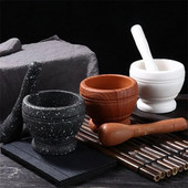 Dervos skiedinio grūstuvės rinkinys Česnakų Prieskonių Maišymas Šlifavimo Smulkintuvas Dubuo Restoranas Virtuvės Įrankiai