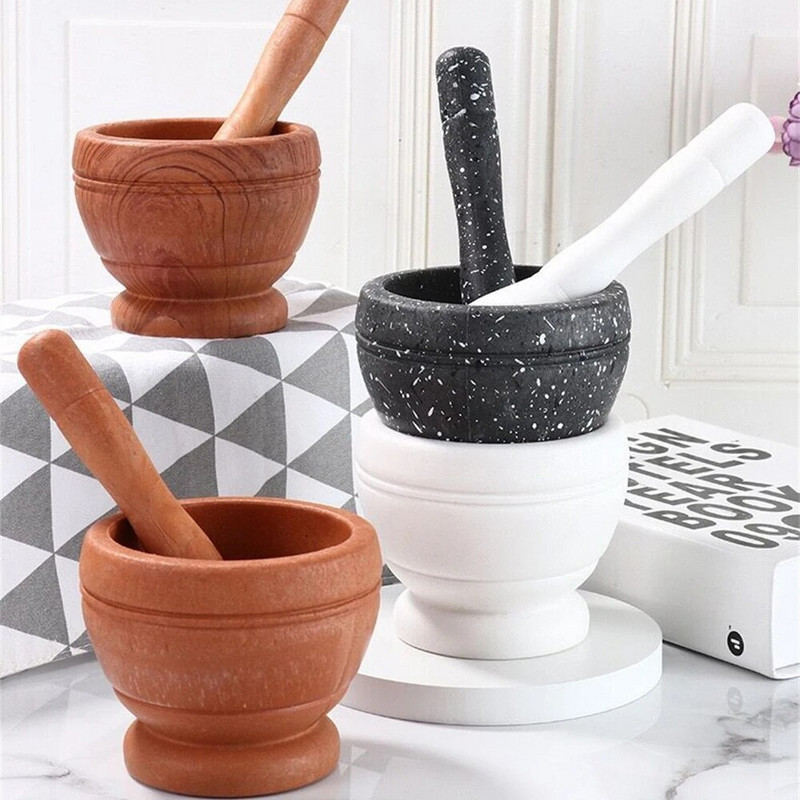 Dervos skiedinio grūstuvės rinkinys Česnakų Prieskonių Maišymas Šlifavimo Smulkintuvas Dubuo Restoranas Virtuvės Įrankiai