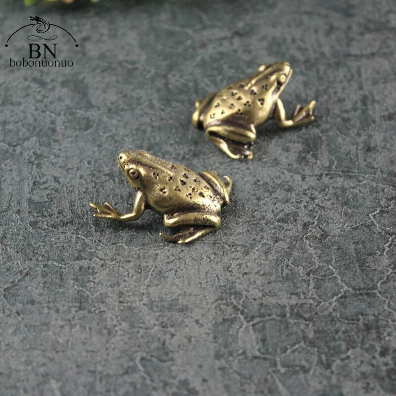 Vintažinės varinės mini varlės statulos Papuošalai Retro žalvario Gyvūnų Figūrėlės Žaislas Namų dekoras Priedai Biuro stalo papuošalai Dovanos