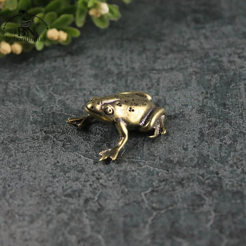 Vintažinės varinės mini varlės statulos Papuošalai Retro žalvario Gyvūnų Figūrėlės Žaislas Namų dekoras Priedai Biuro stalo papuošalai Dovanos