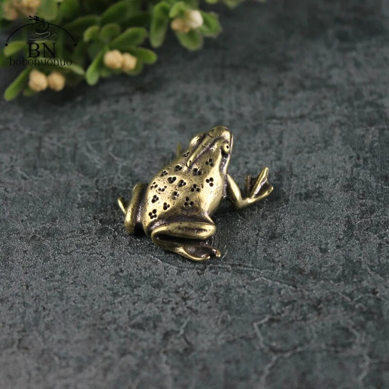 Vintažinės varinės mini varlės statulos Papuošalai Retro žalvario Gyvūnų Figūrėlės Žaislas Namų dekoras Priedai Biuro stalo papuošalai Dovanos