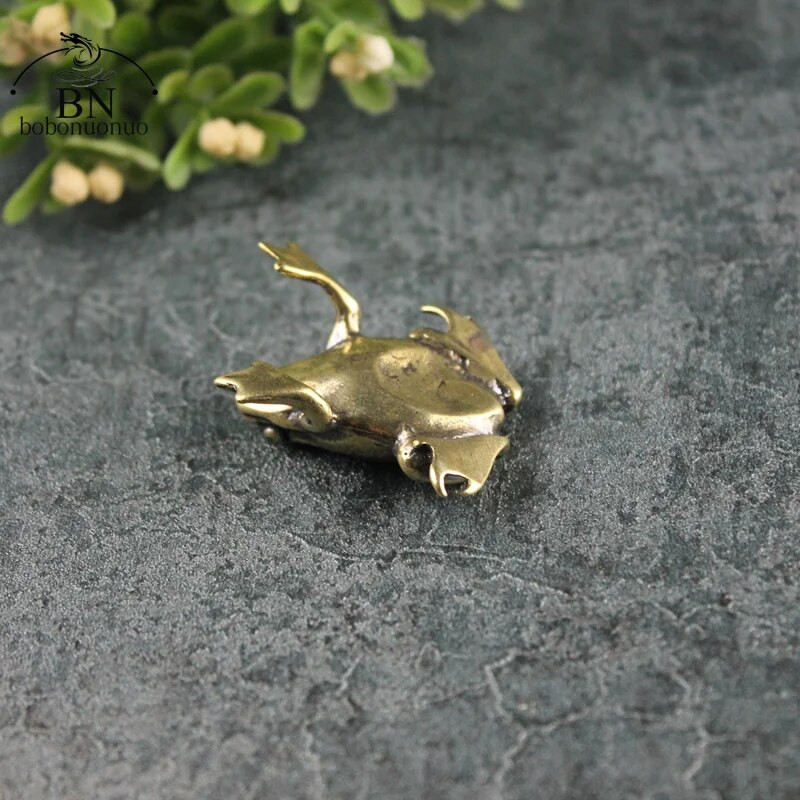 Vintažinės varinės mini varlės statulos Papuošalai Retro žalvario Gyvūnų Figūrėlės Žaislas Namų dekoras Priedai Biuro stalo papuošalai Dovanos