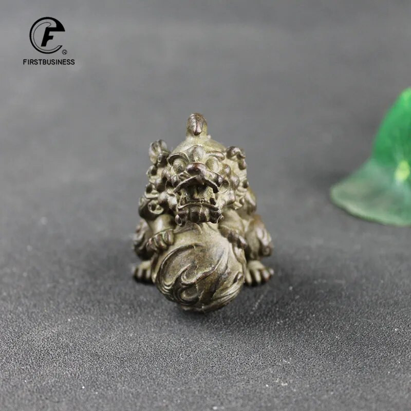 Tiszta réz Pixiu Dísz Lucky Feng Shui Dekorációk Kézművesség Bronz Állat Miniatűr figura Otthoni irodai dekorációs kiegészítők