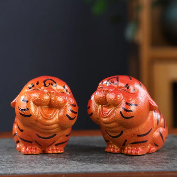 Kungfu Tea Pet Променящ цвета китайски Година на тигъра Tea Pet Ръчно изработени орнаменти Поднос за чай Аксесоари за домашни любимци за любителите на чай